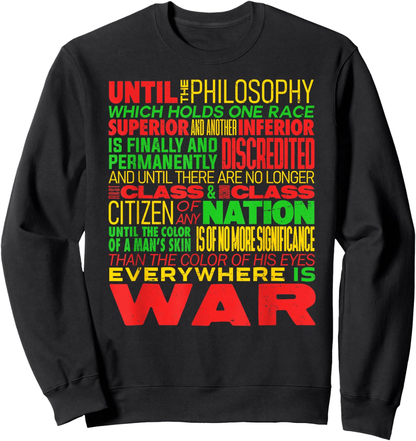 Haile Selassie Until The Philosophy War & Women Sweatshirt - Sweatshirt | Black