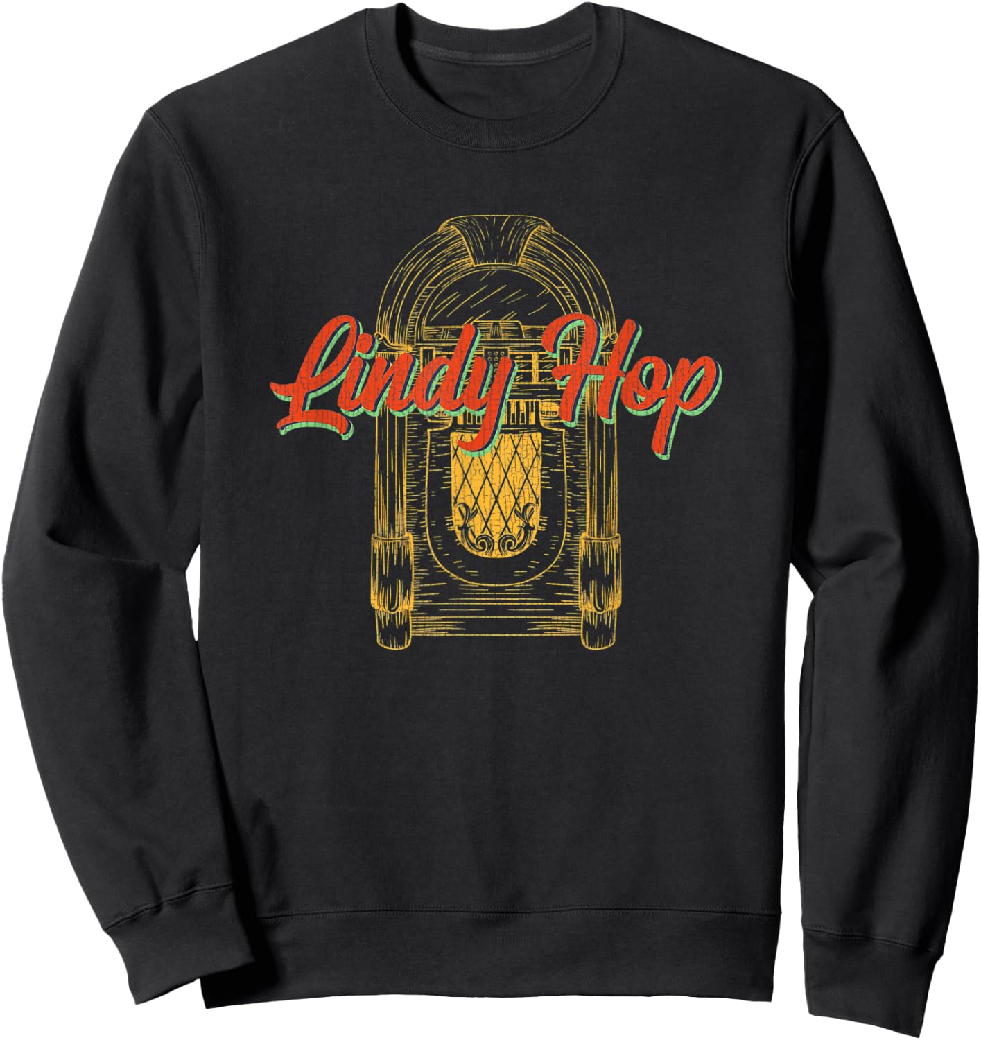 Jukebox Lindy Hop Dancer Design Sweatshirt - Sweatshirt | Black