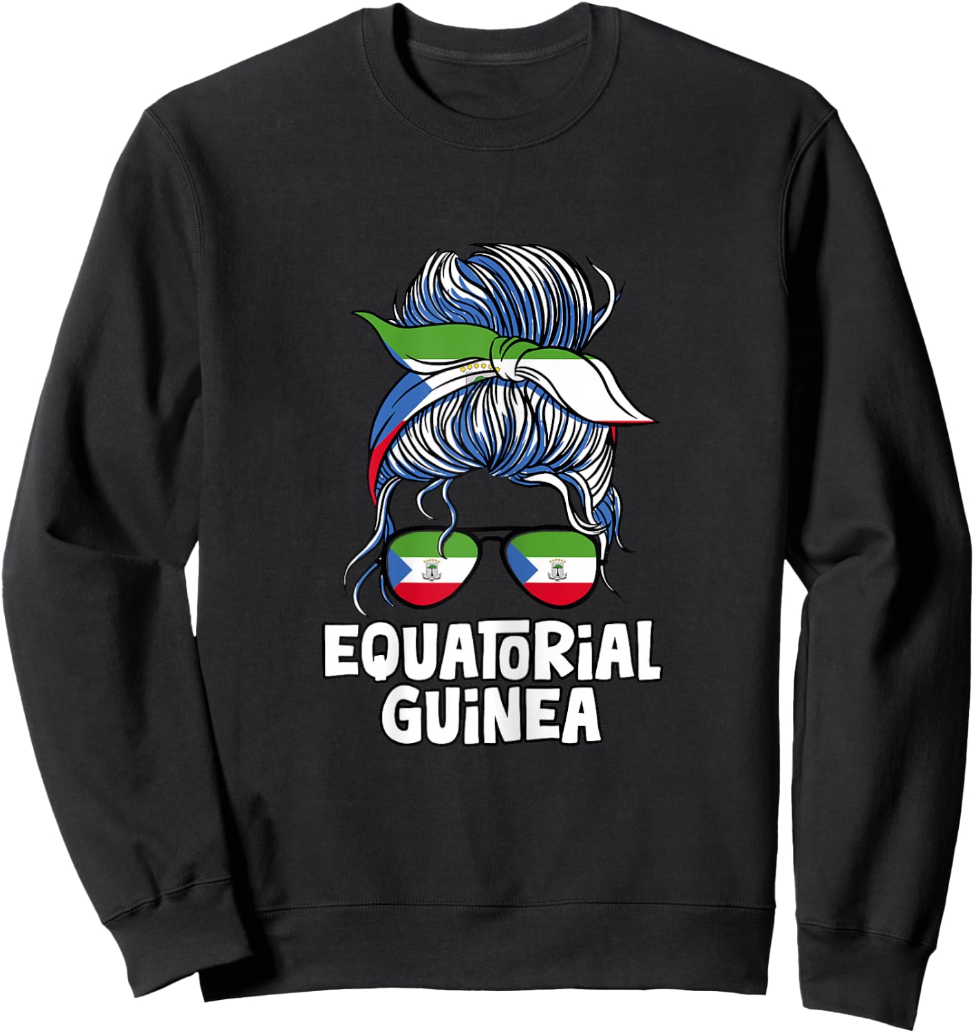 Equatorial Guinea Girl African Girls Flag Sweatshirt - Sweatshirt | Black