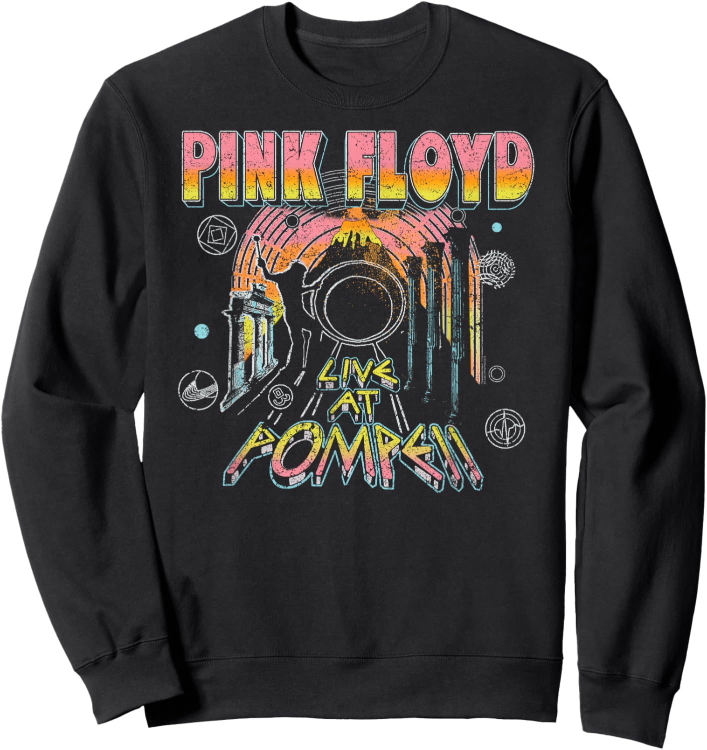 Official Pink Floyd Live At Pompeii Vintage Rock Band Sweatshirt - Sweatshirt | Black