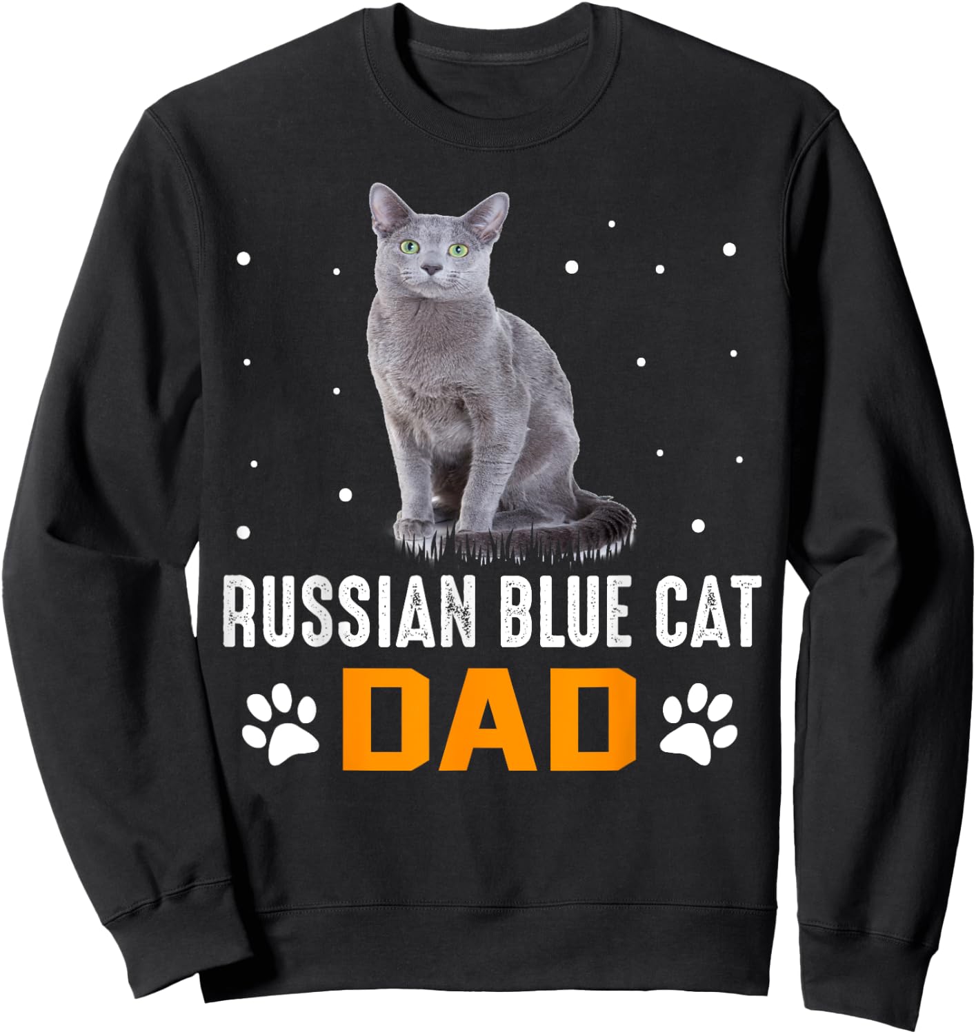 Cat - Russian Blue Dad - Russian Blue Cat Sweatshirt - Sweatshirt | Black