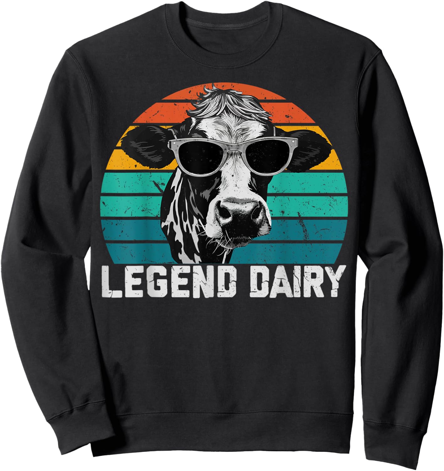 Legend Dairy Funny Farmer Cow Farmer Pun Graphic Sweatshirt - Sweatshirt | Black