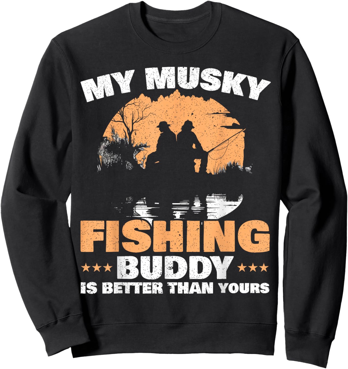 Muskie Fishing Musky Fisherman Fish Catcher Fisherman Sweatshirt - Sweatshirt | Black