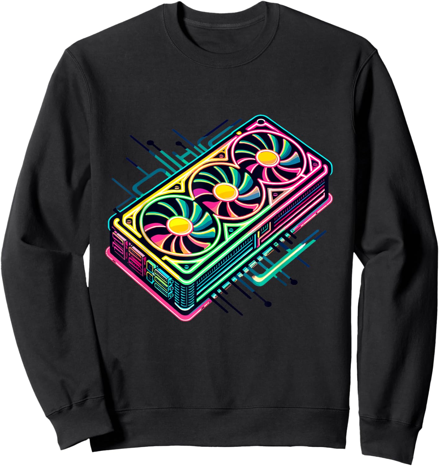 RGB Gaming Graphics Card Aesthetic GPU Video Gamer Sweatshirt - Sweatshirt | Black