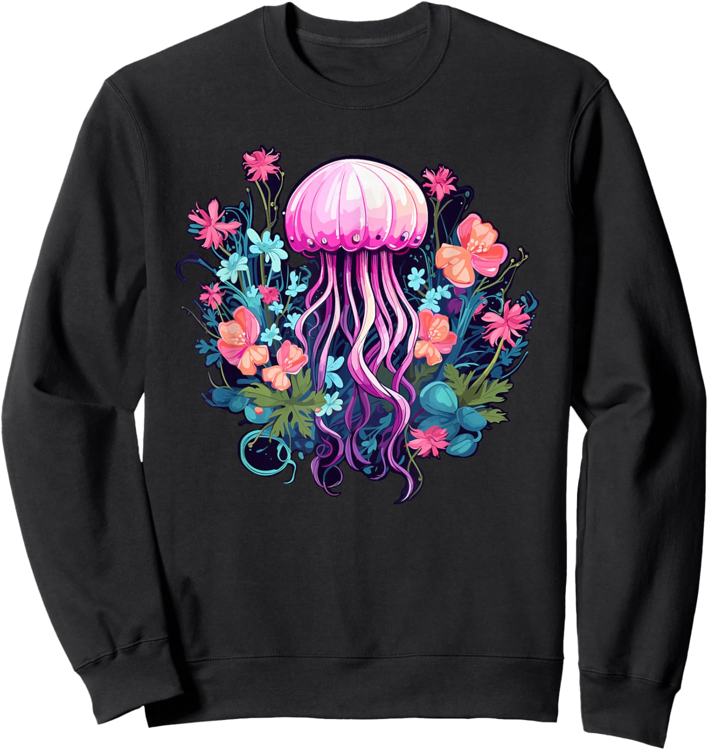 Cute Jellyfish Costume Jelly Fish Sea Ocean Girls Sweatshirt - Sweatshirt | Black