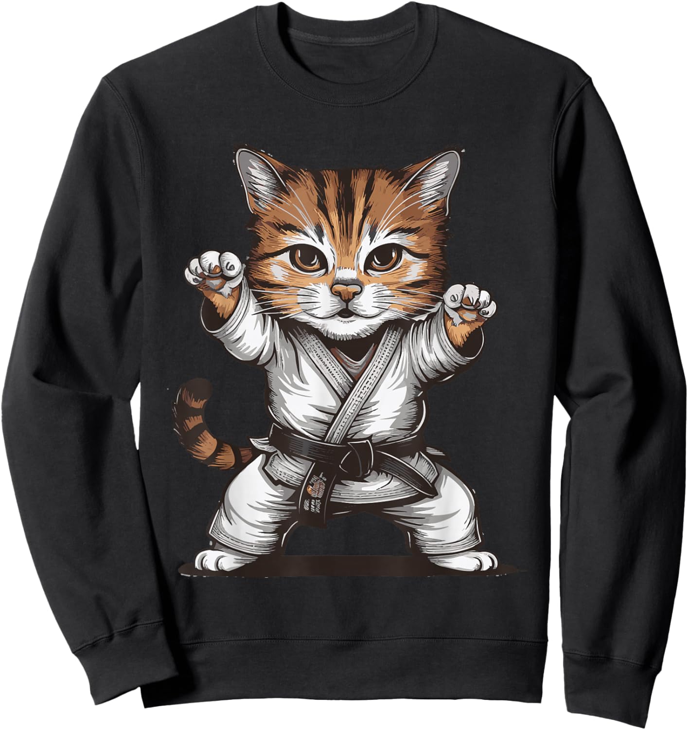 Jiu Jitsu Cat Women Girls Kids Sweatshirt - Sweatshirt | Black