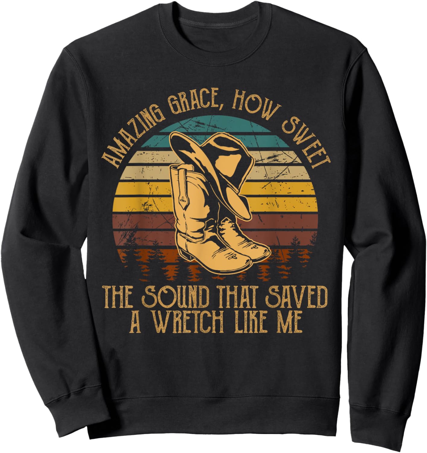 Amazing How Grace Sweet The Sound That Saved Wretchs Like Me Sweatshirt - Sweatshirt | Black