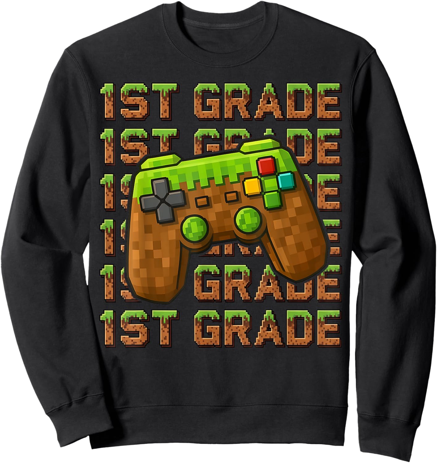 First Day of 1st Grade Level Begins Back to School Girl Boy Sweatshirt - Sweatshirt | Black
