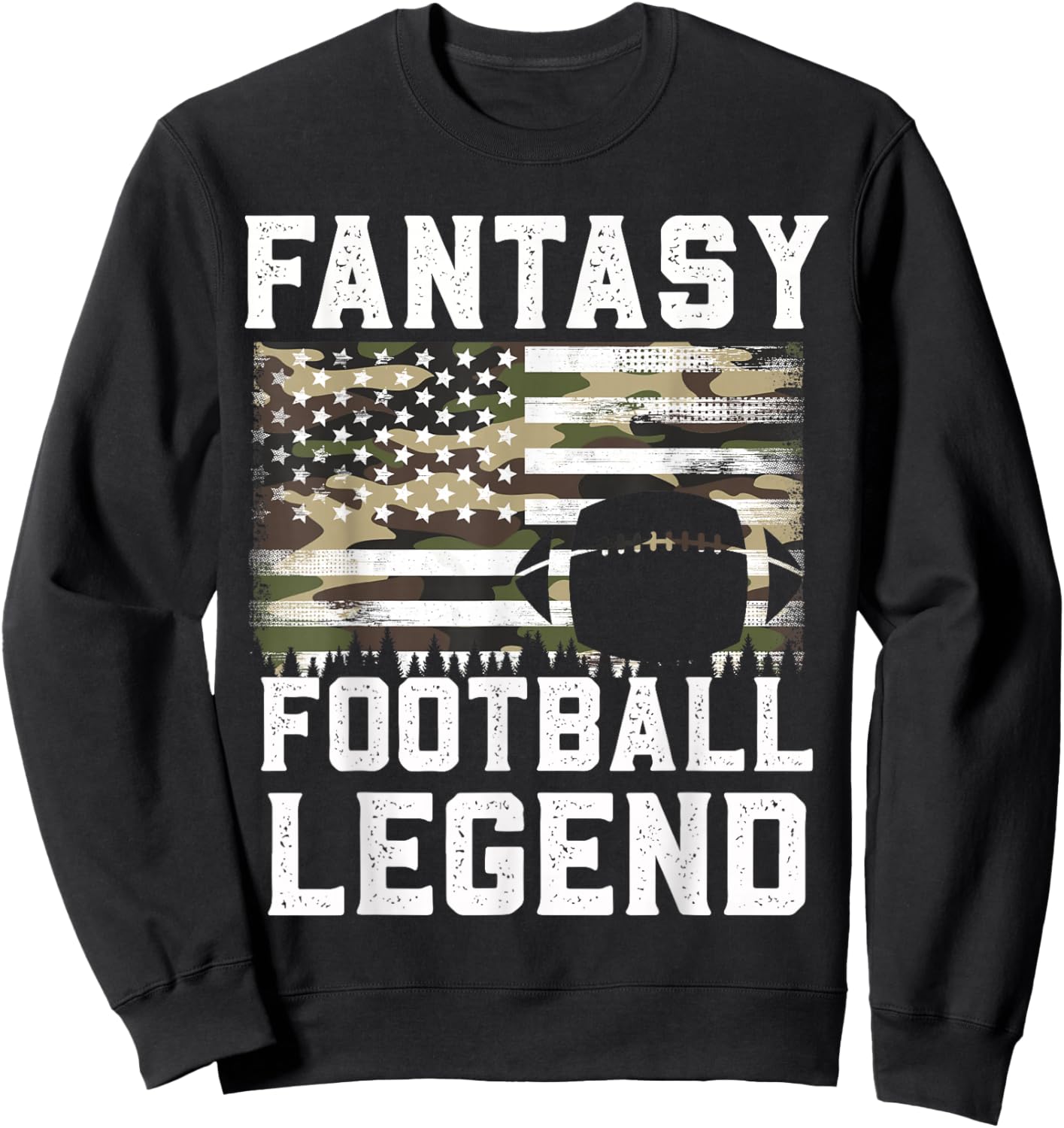 Football Men Women Game Day Fantasy Football Camo Camouflage Sweatshirt - Sweatshirt | Black