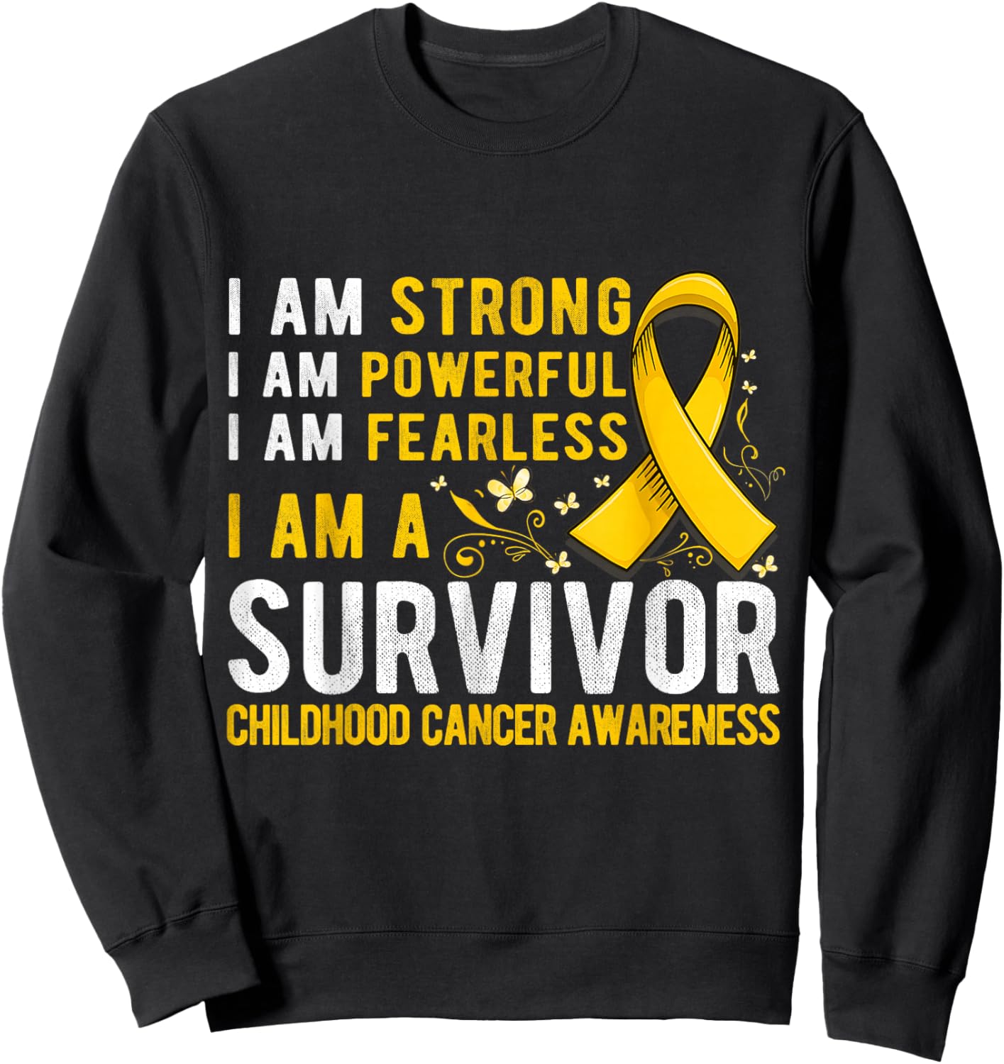 Gold Childhood Cancer survivor Support Childhood Cancer Gold Sweatshirt - Sweatshirt | Black