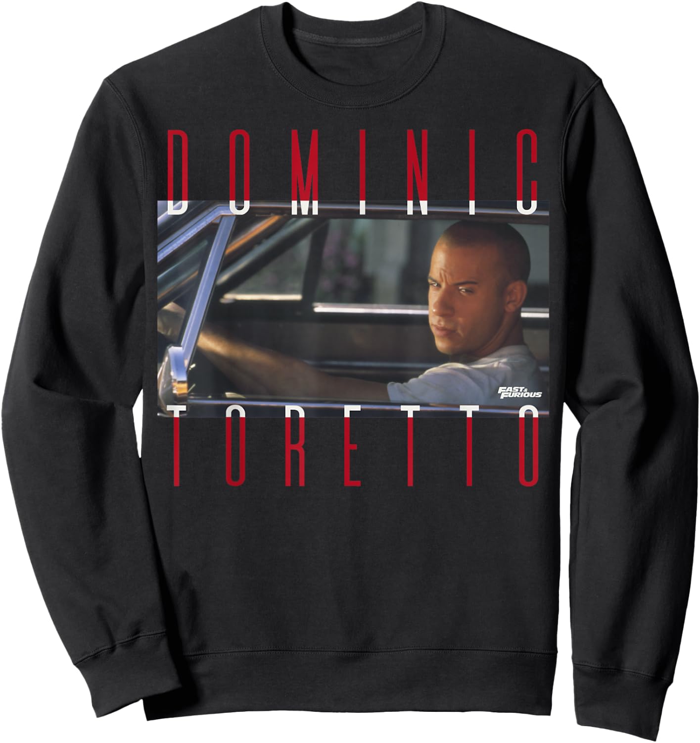 Fast & Furious Dominic Toretto Photo Word Stack Sweatshirt - Sweatshirt | Black