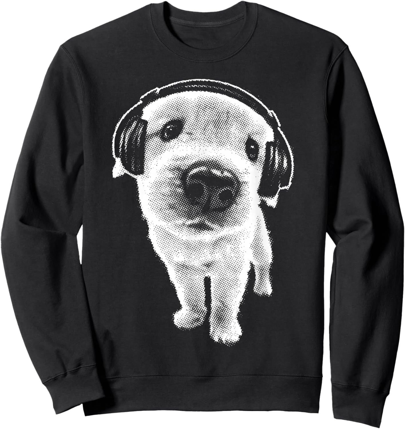 Y2K Dog Headphones Sweatshirt - Sweatshirt | Black