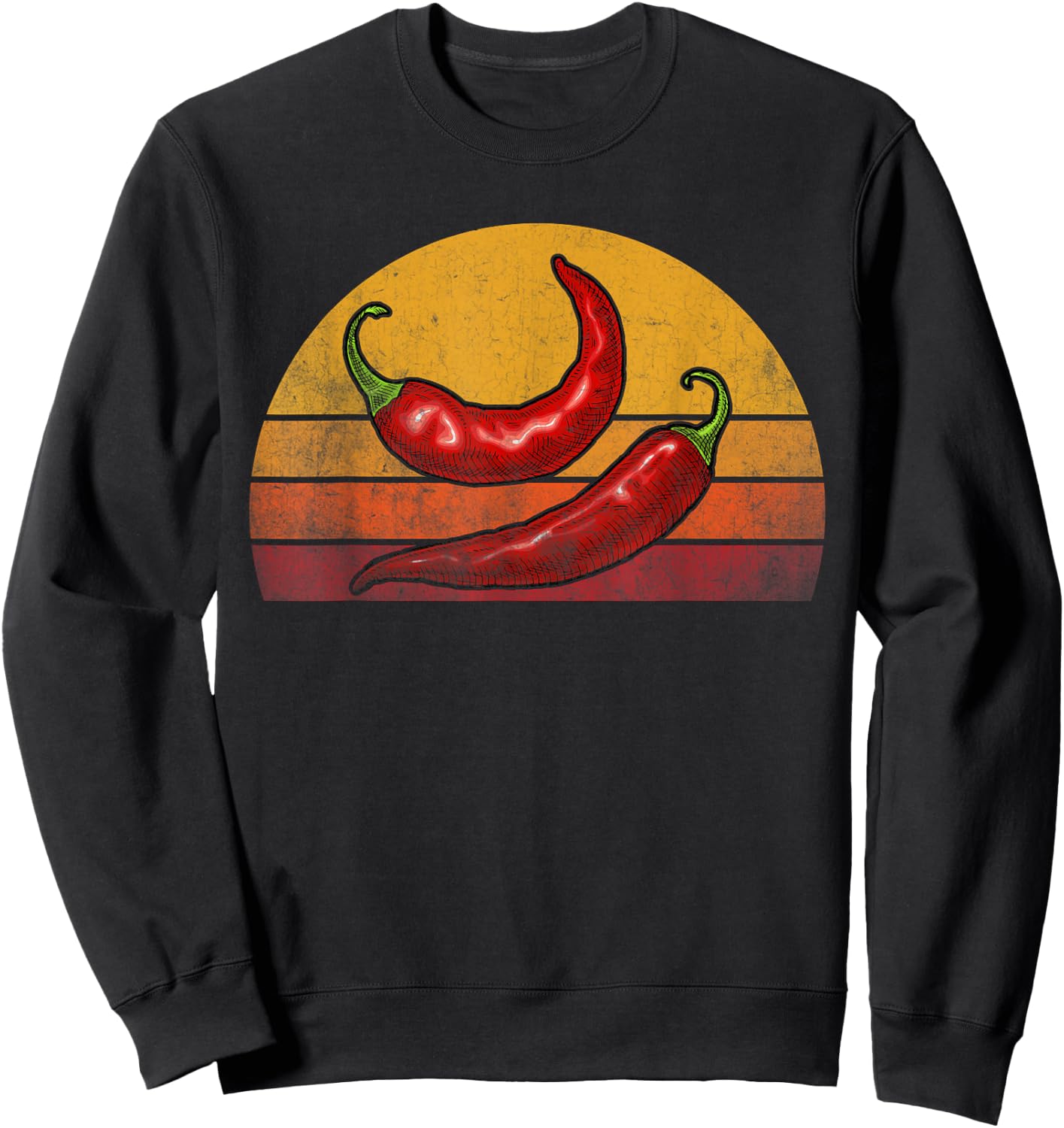 Red Chilli Peppers, Red Hot Vintage Chilli Peppers Sweatshirt - Sweatshirt | Black