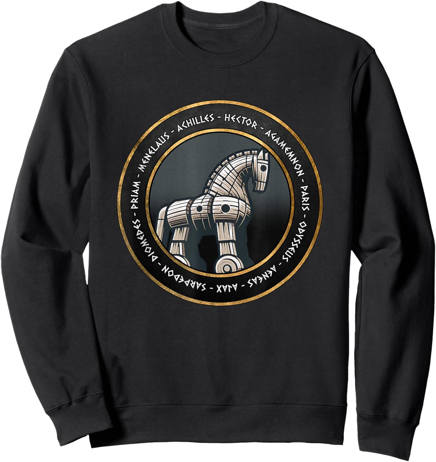 The Trojan War Heroes of the Iliad Greek History Sweatshirt - Sweatshirt | Black