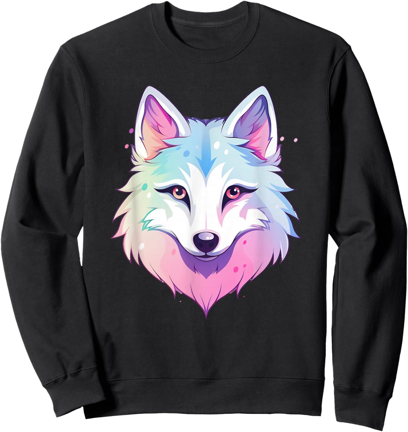 Pastel Wolf I Colourful Wolf Sweatshirt - Sweatshirt | Black