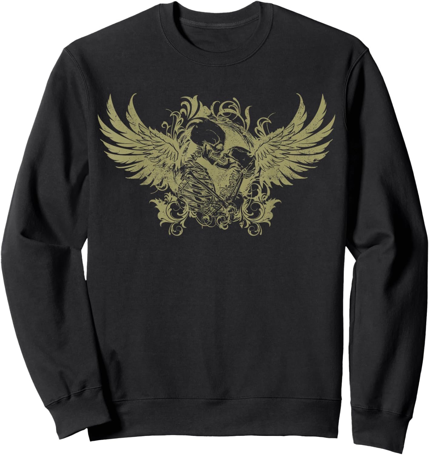 Fairy Grunge Fairycore Aesthetic Skeleton Fairy Wings Sweatshirt - Sweatshirt | Black