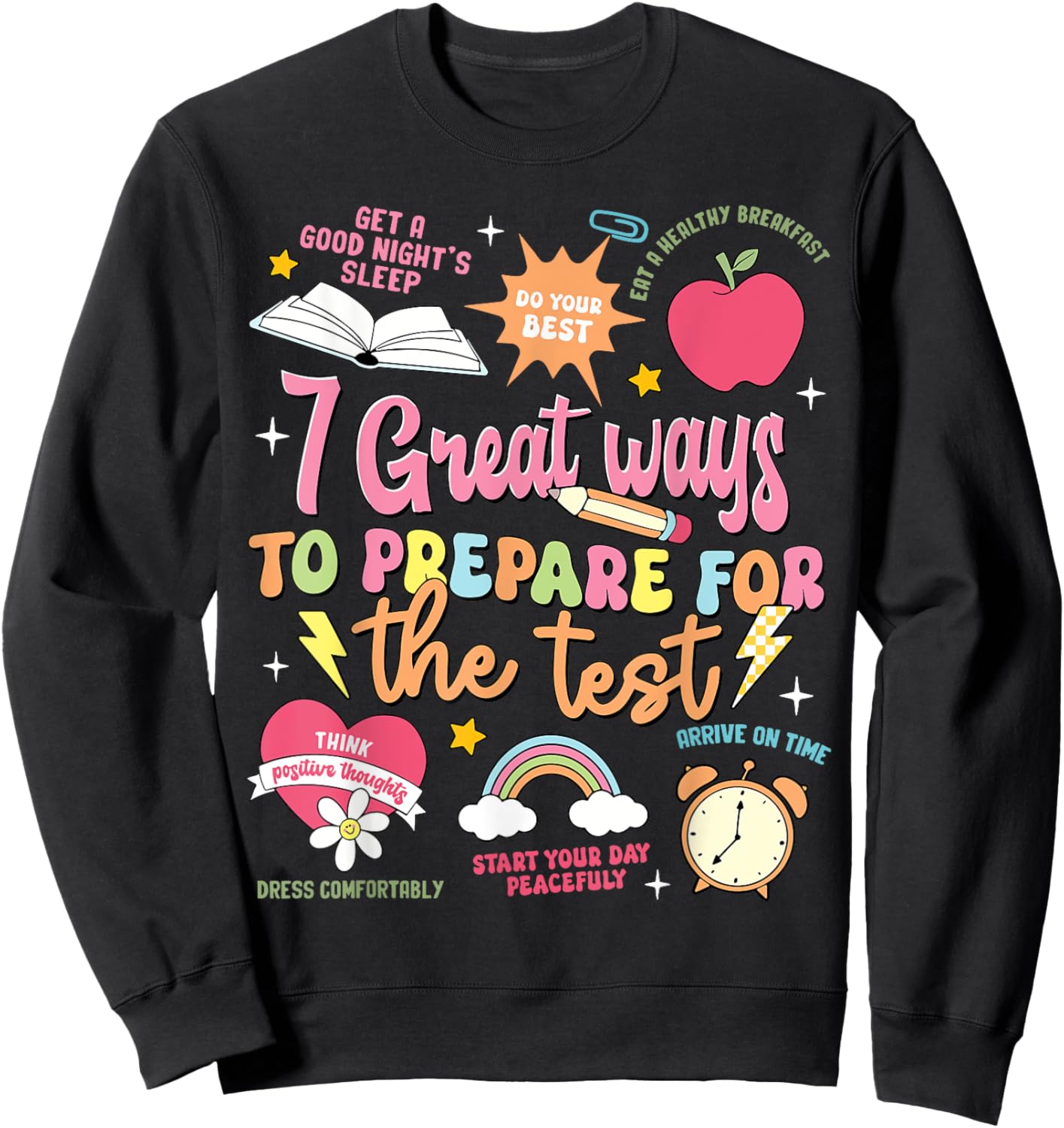 Funny Teacher Test Day Motivational Teacher Starr Testing Men Women Girls Kids Sweatshirt - Sweatshirt | Black