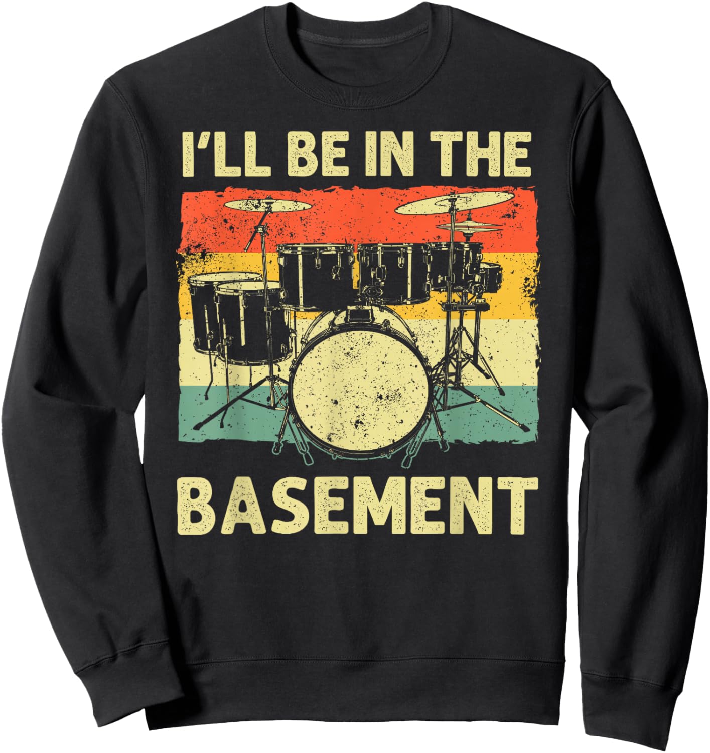 Funny Drumming Art Women Drumline Drum Set Drummer Sweatshirt - Sweatshirt | Black