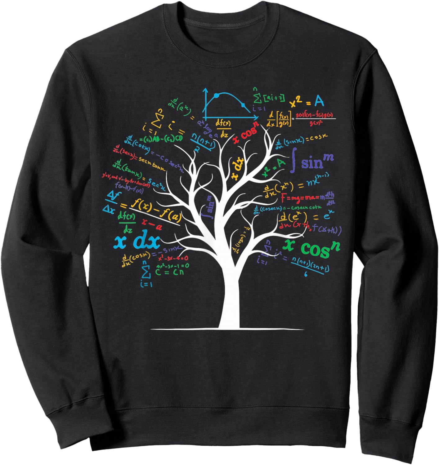 Funny AP Calculus Algebra Tree Math Teacher Nerd Geek Sweatshirt - Sweatshirt | Black