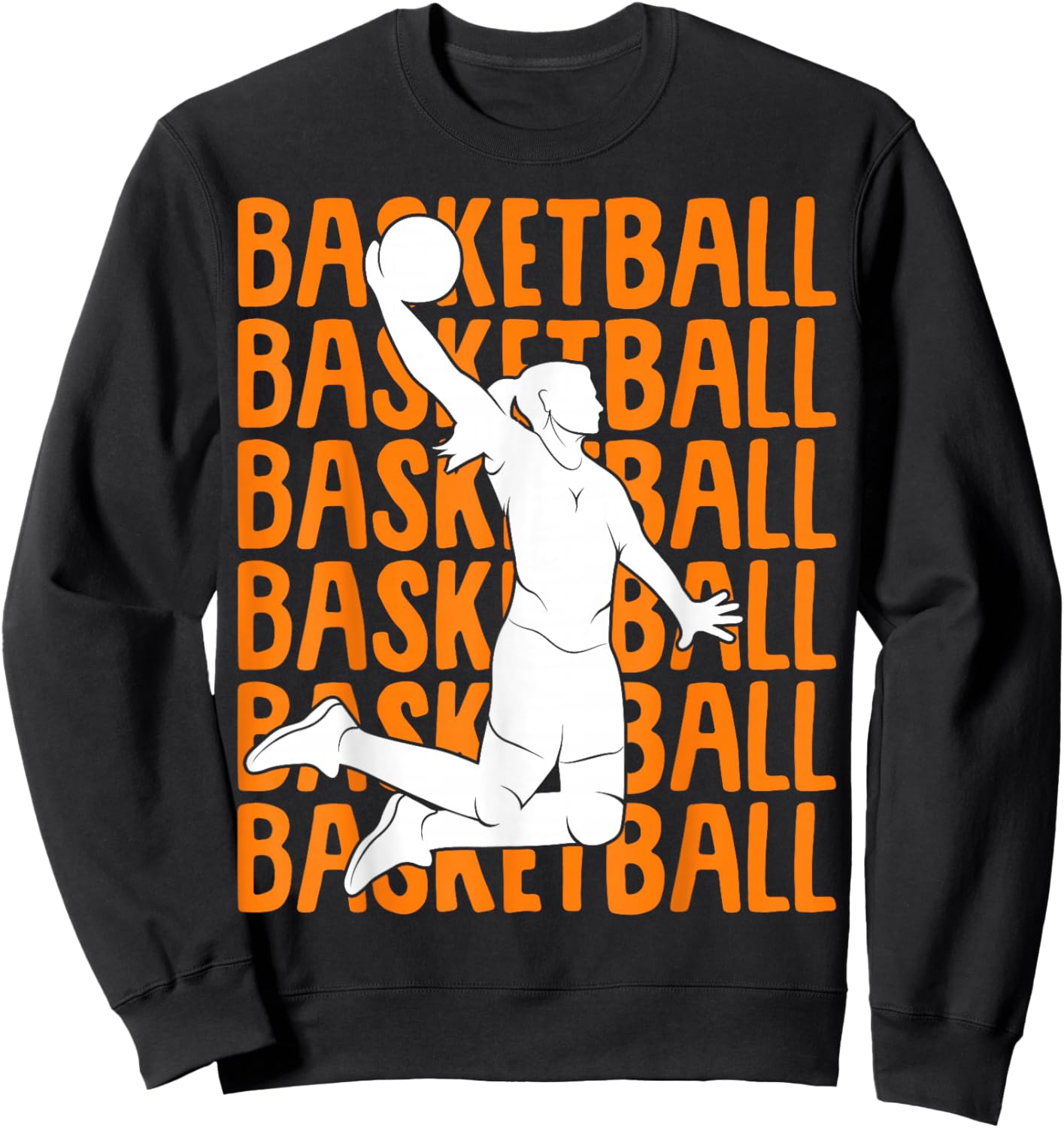 Basketball Girl Women Kids Sweatshirt - Sweatshirt | Black
