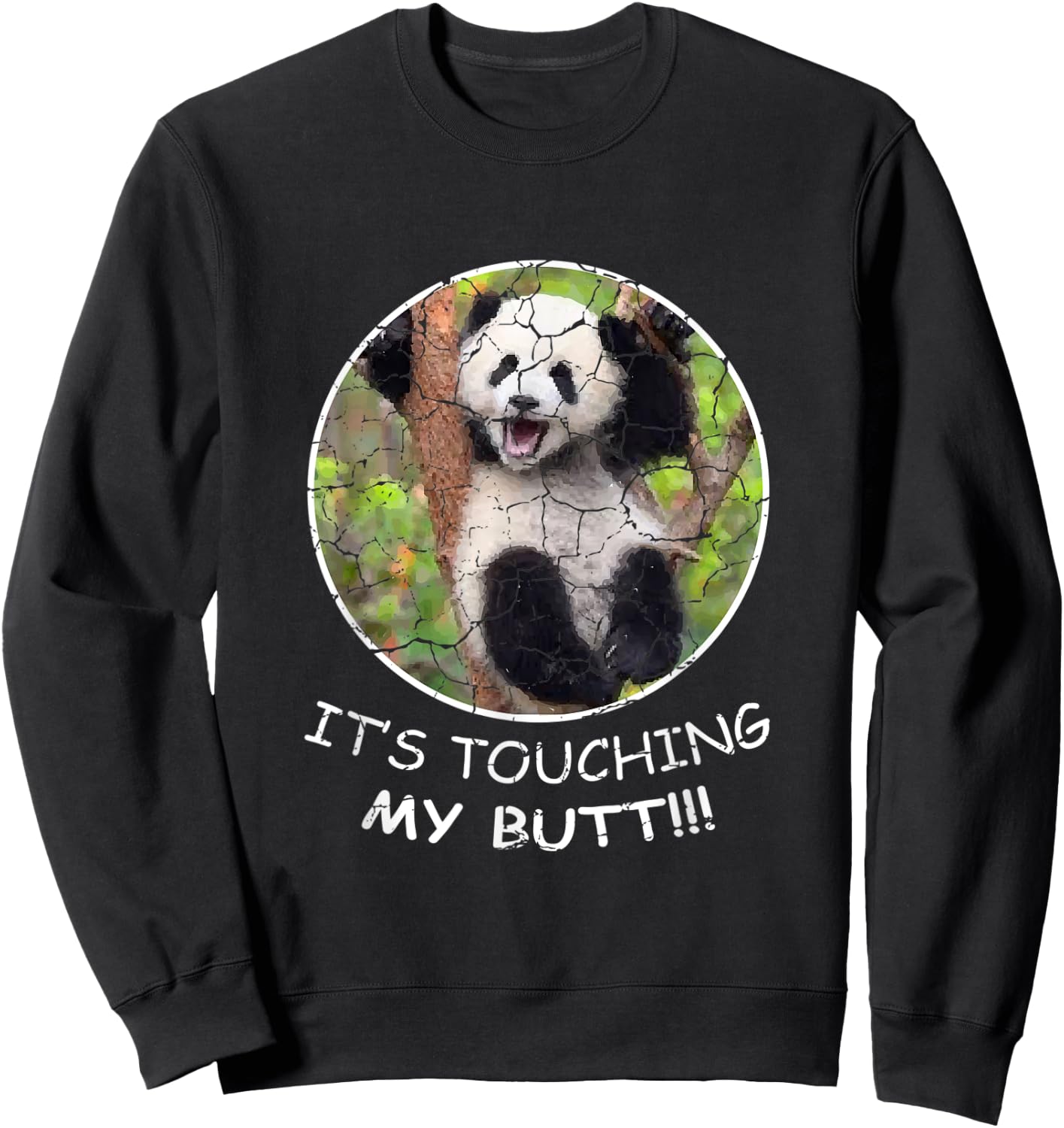 Touching Butt Nanny Panda Sweatshirt - Sweatshirt | Black