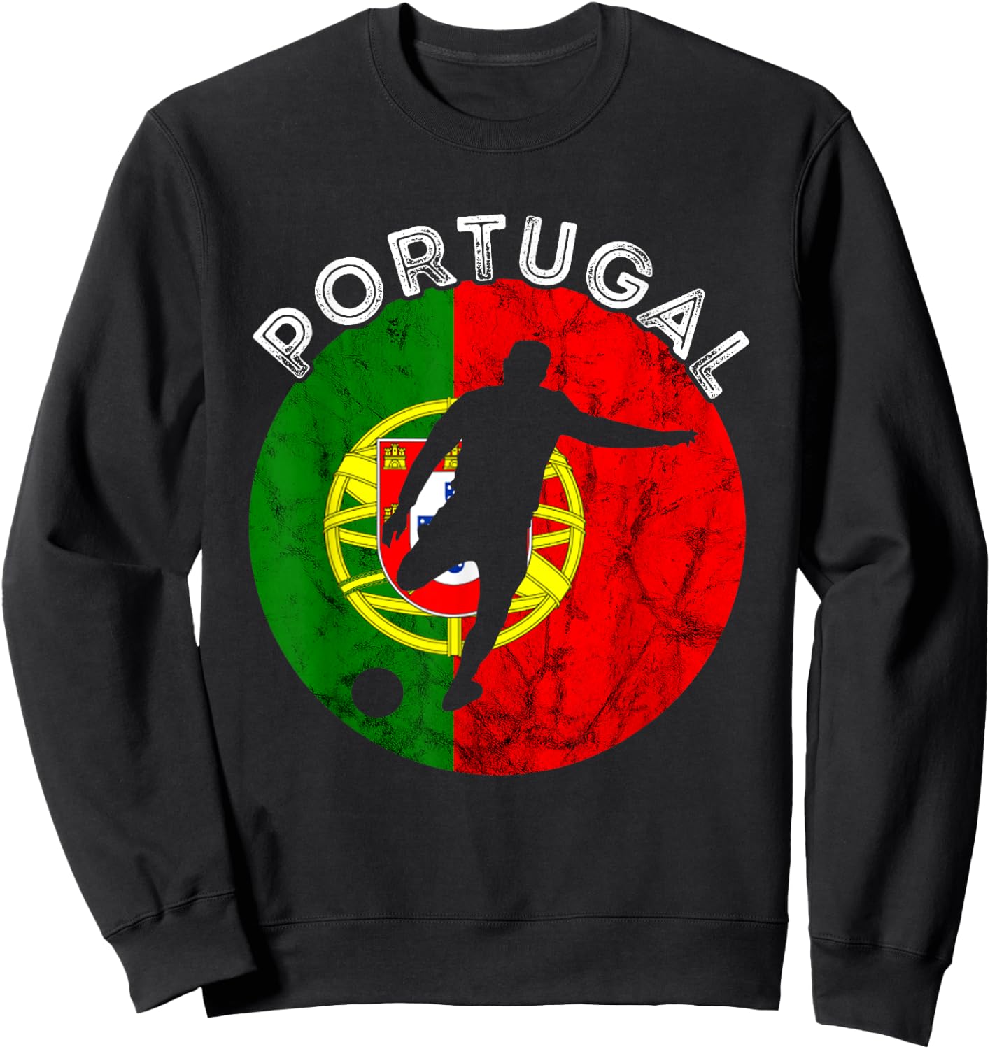 Portugal Flag Futebol Soccer Player Portuguese Pride Sweatshirt - Sweatshirt | Black