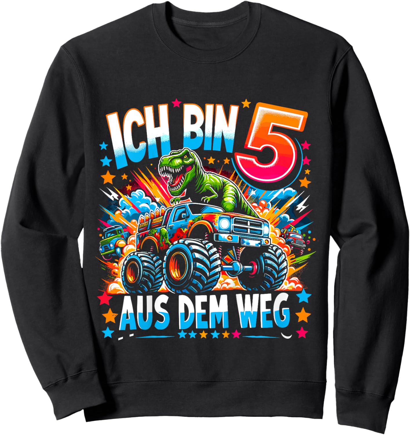 Kinder Ich Bin 5 5. Geburtstag Junge Fünf Jahre Jungs Sweatshirt - Sweatshirt | Black