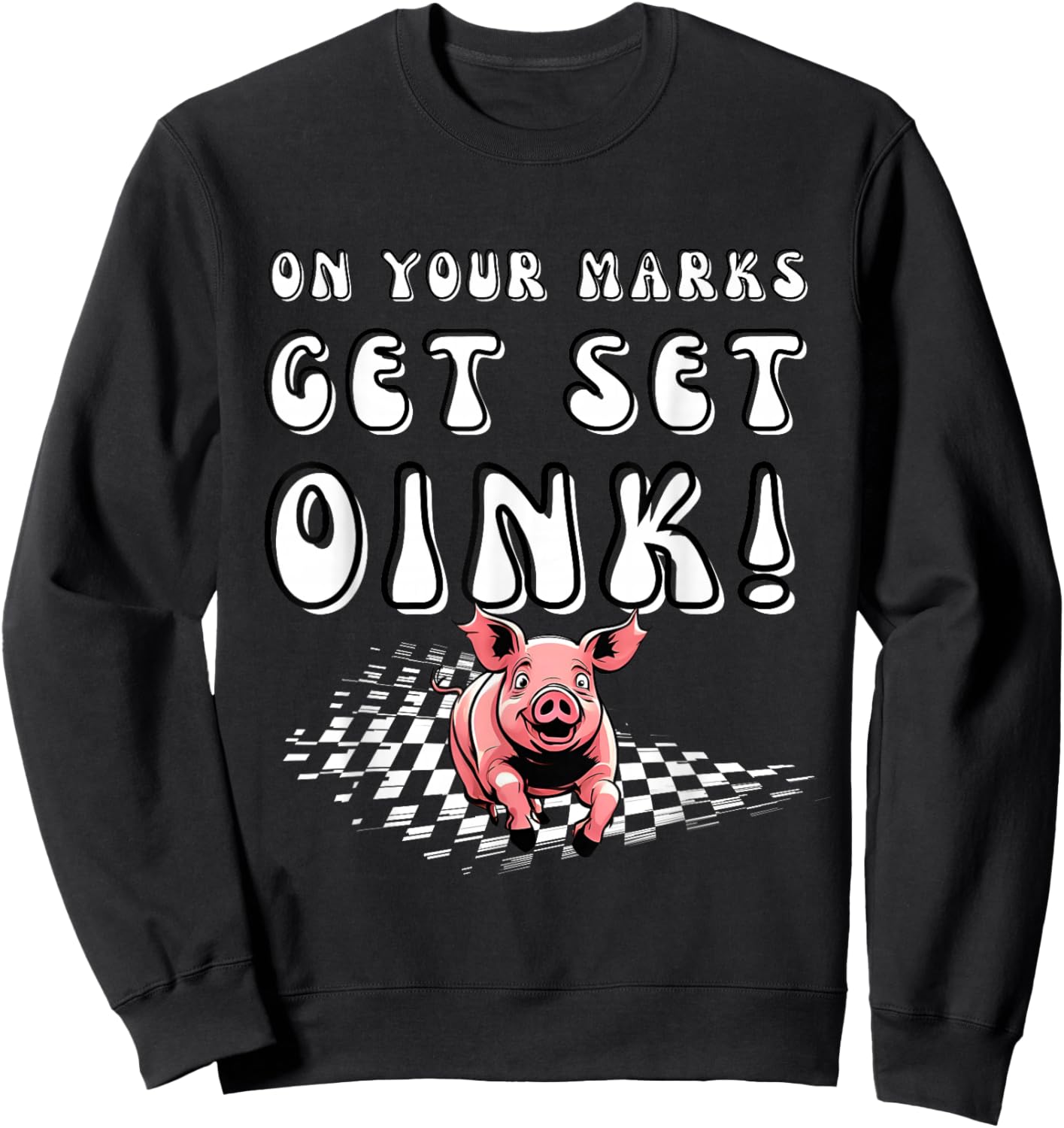 PIG Race Team Pig Running Team funny Pic Racing Sweatshirt - Sweatshirt | Black