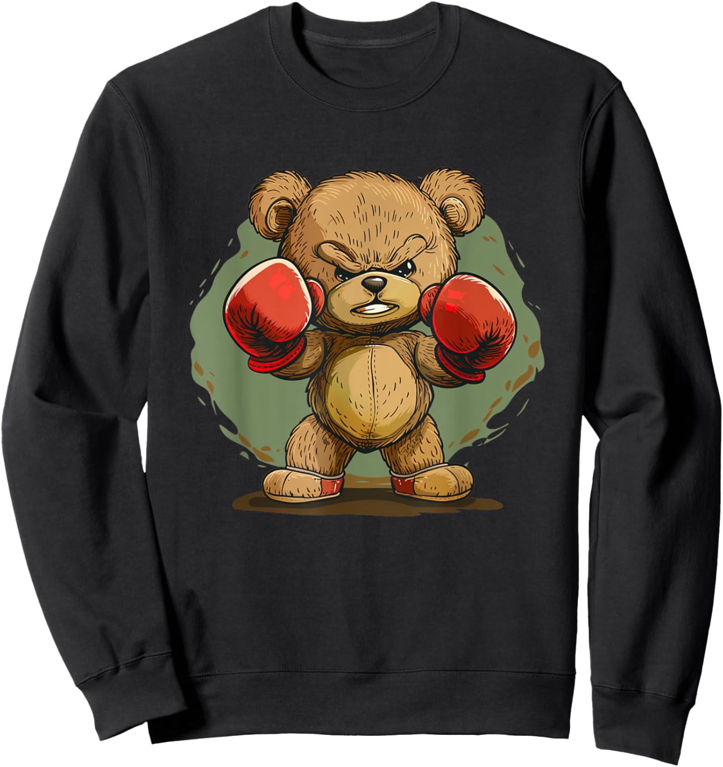 Cool Teddy bear with boxing gloves outfit Sweatshirt - Sweatshirt | Black