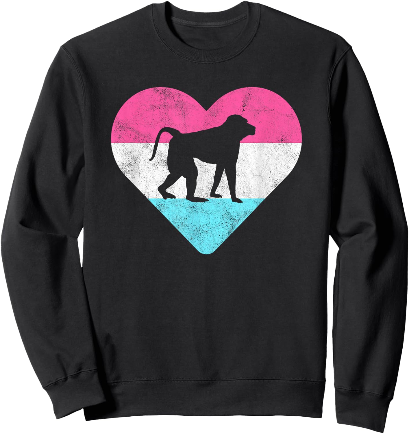 Retro Vintage Baboon Monkey Gift or Girls Sweatshirt - Sweatshirt | Black