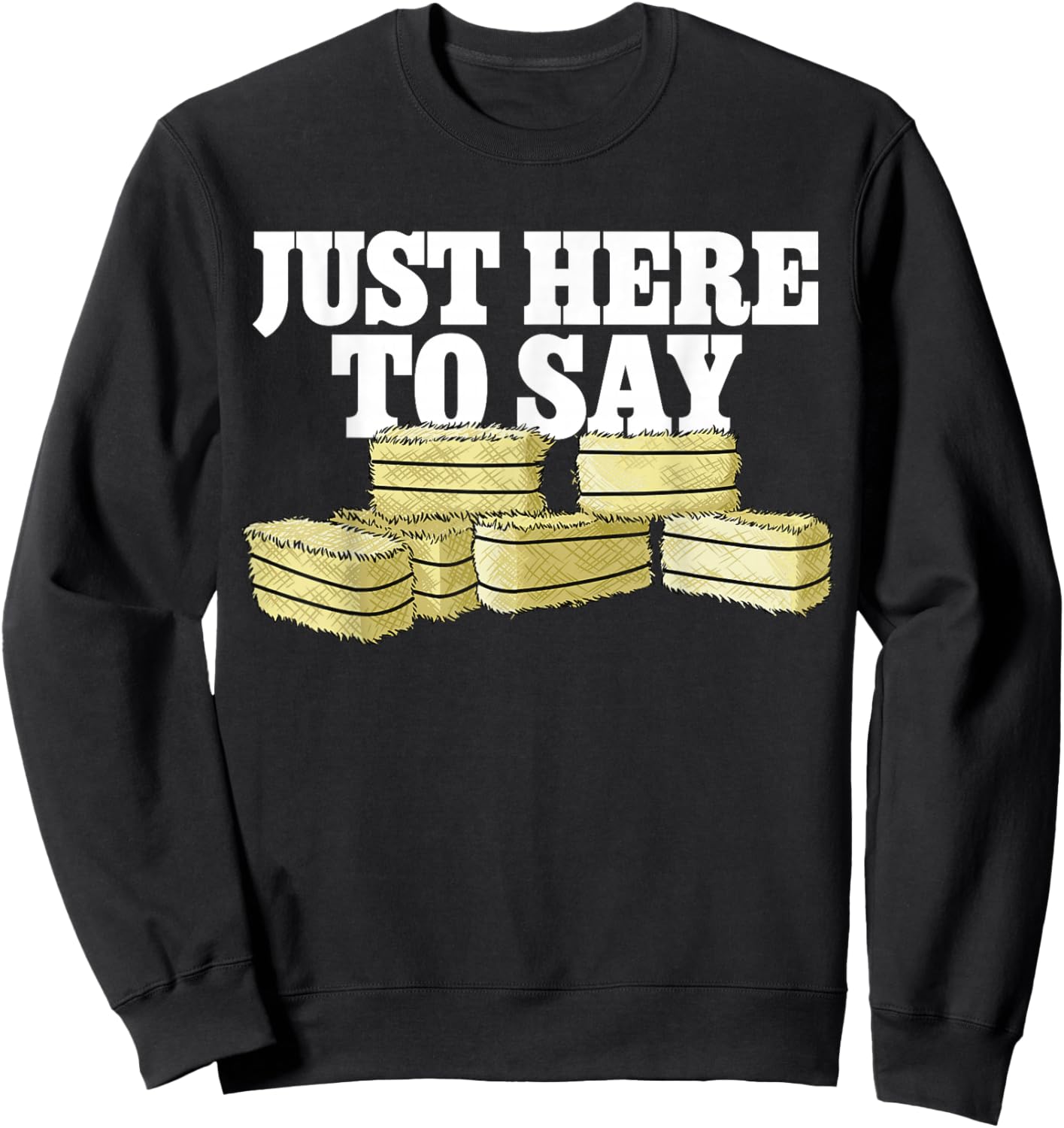 Farmer Pun Here To Say Hay Farming Sweatshirt - Sweatshirt | Black