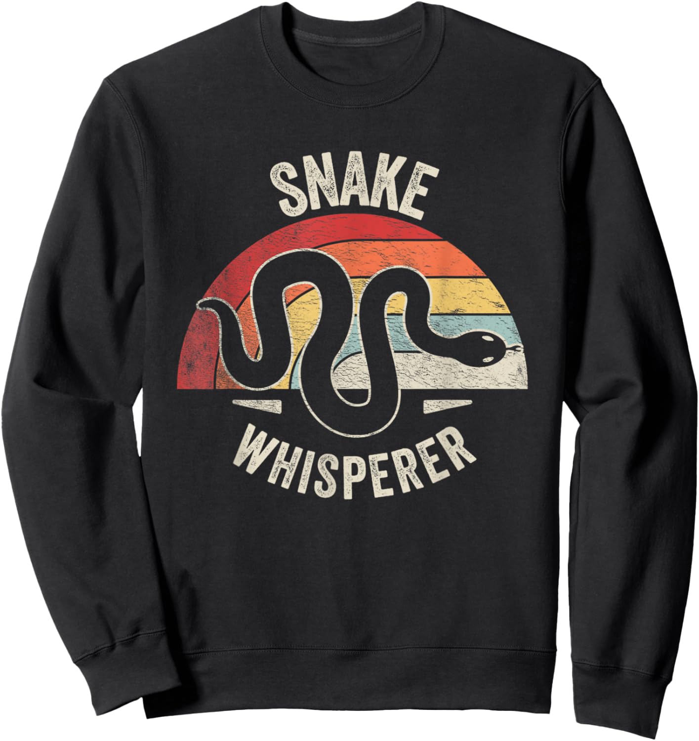 Retro Vintage Snake Whisperer Snake Lover Funny Snake Sweatshirt - Sweatshirt | Black
