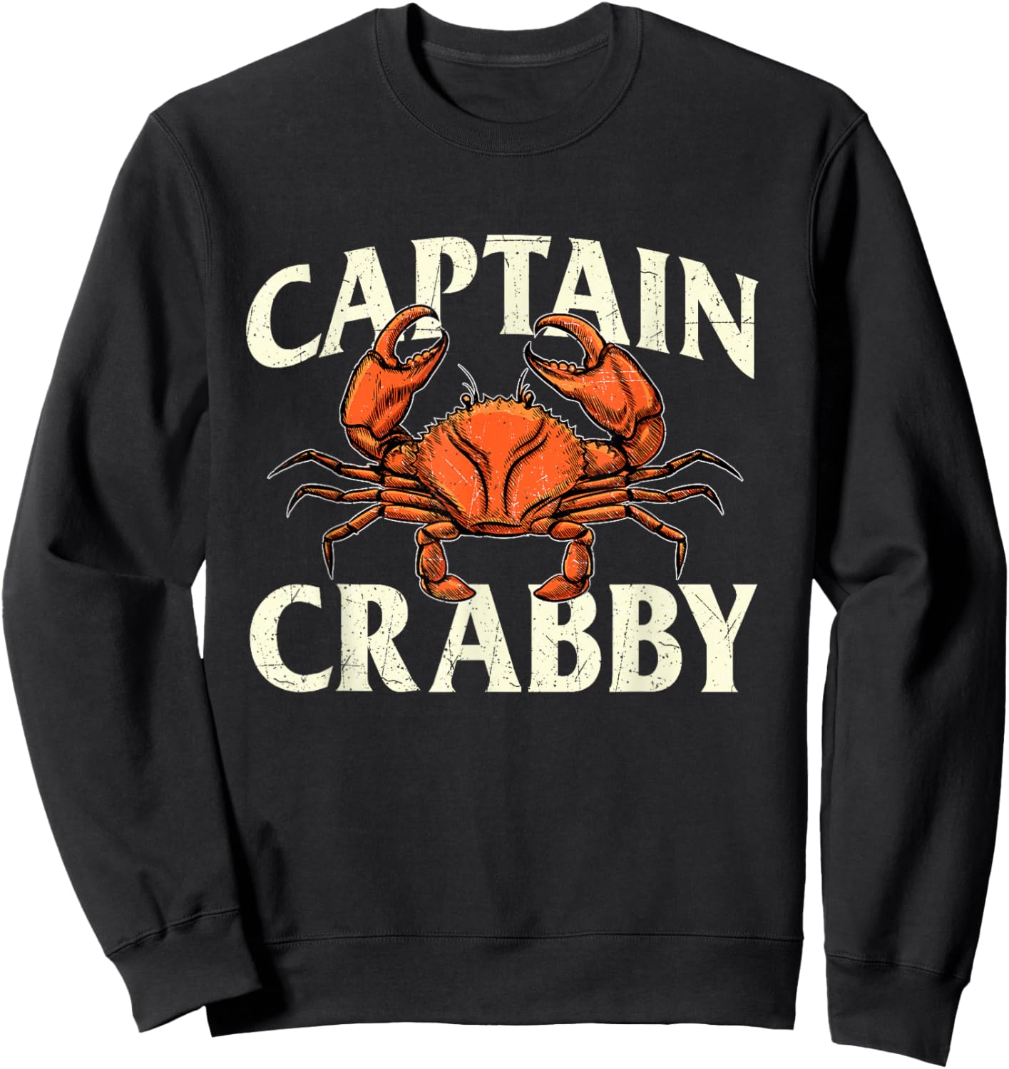 Captain Crabby - Crustacean Crabber Crabbing Seafood Lover Sweatshirt - Sweatshirt | Black