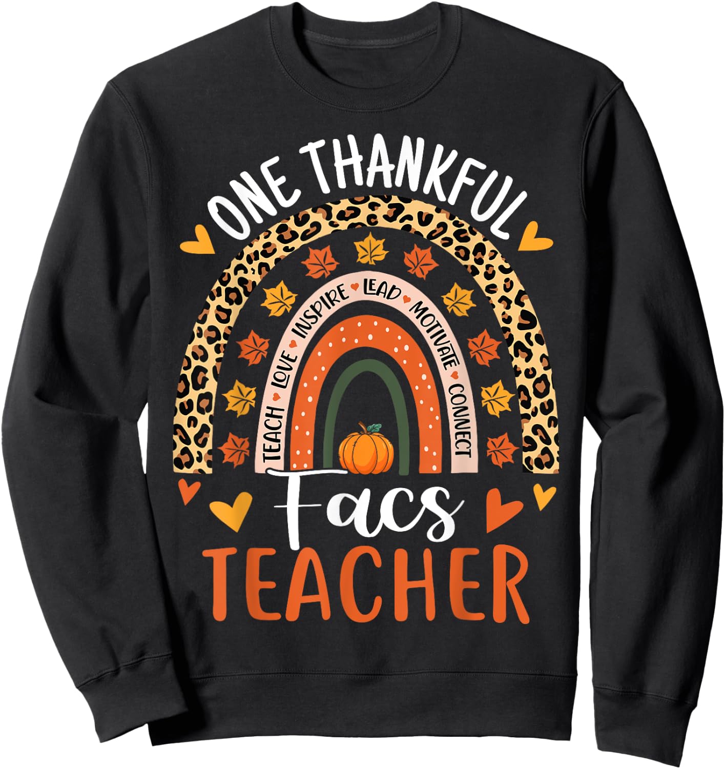 Thankful FACS Teacher Family and Consumer Science Teacher Sweatshirt - Sweatshirt | Black