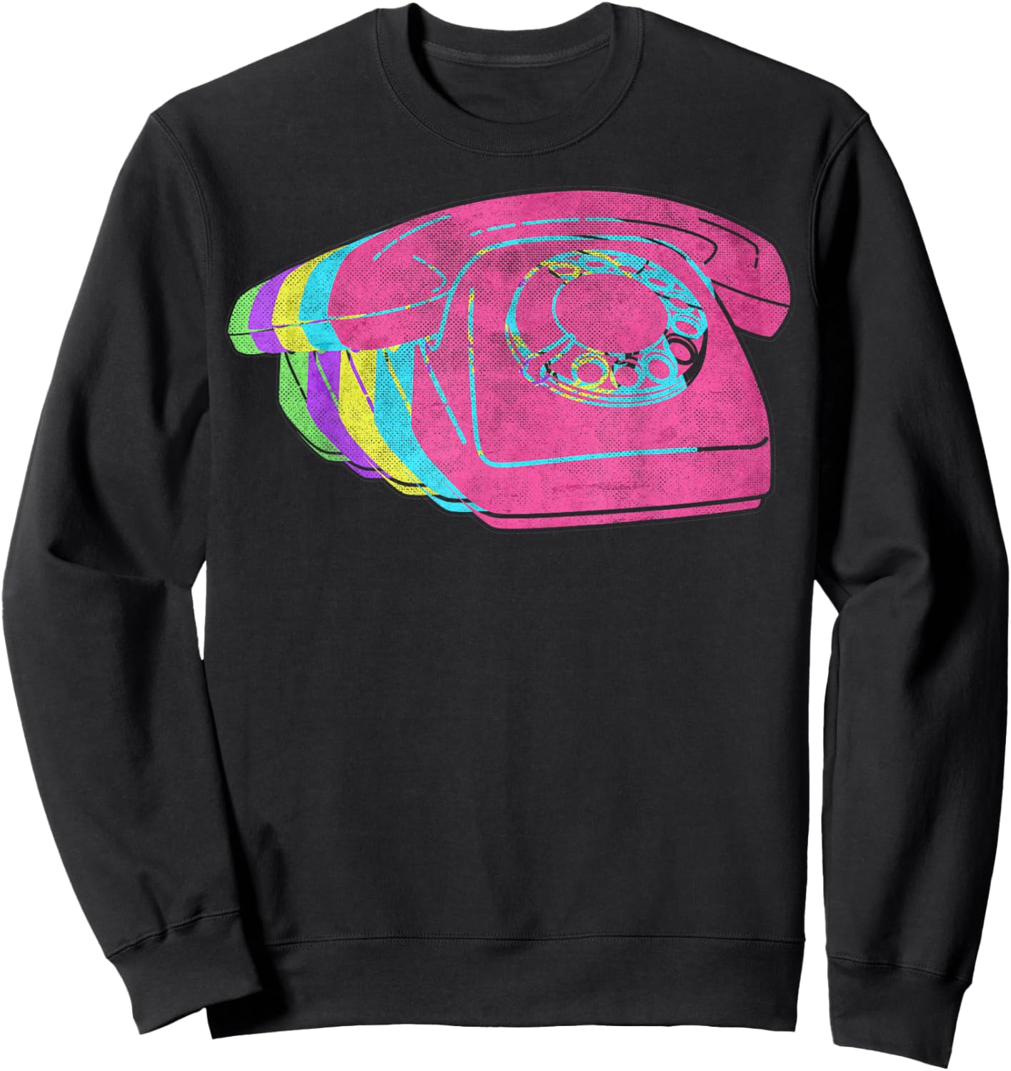 Phone Telephone Classic. 80s. Colors. 1980s. Sweatshirt - Sweatshirt | Black