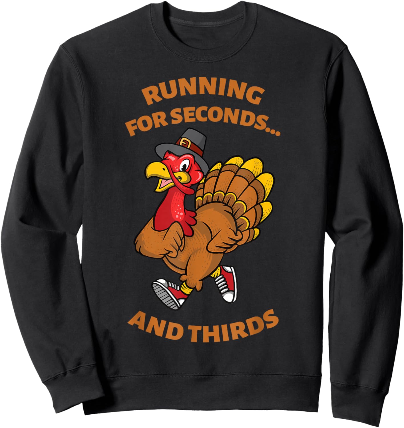 Turkey Trot Thanksgiving Run Matching Clothing Co Women's Black Thanksgiving Themed Novelty Sweatshirt - Sweatshirt | Black