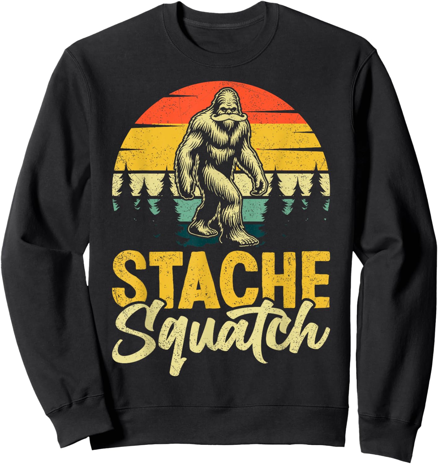 Stache Squatch Sweatshirt - Sweatshirt | Black