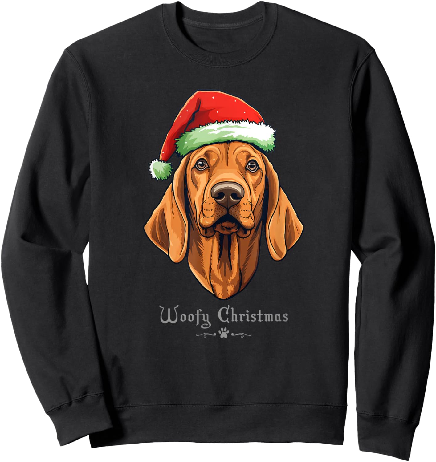 Redbone Coonhound Dog Funny Woofy Christmas Simple Design Women Kids Sweatshirt - Sweatshirt | Black