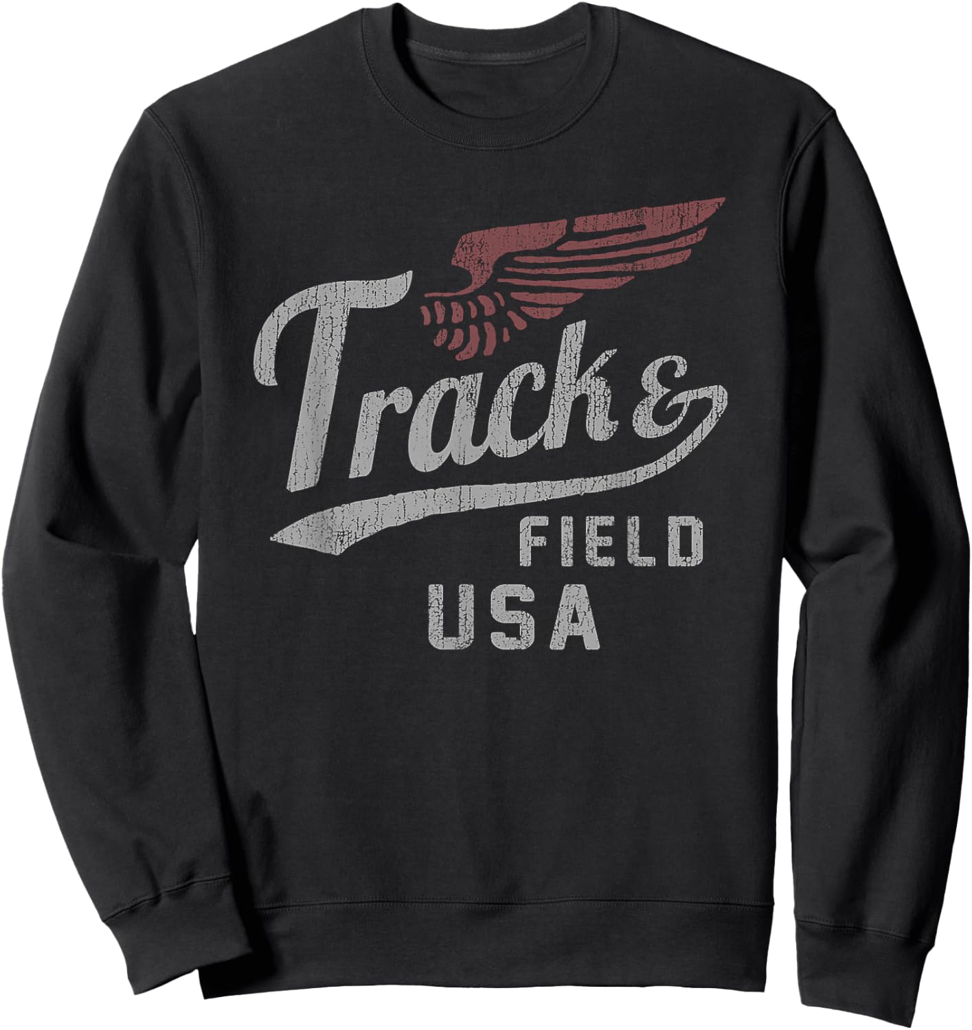USA Track and Field Faded Jersey Sweatshirt - Sweatshirt | Black