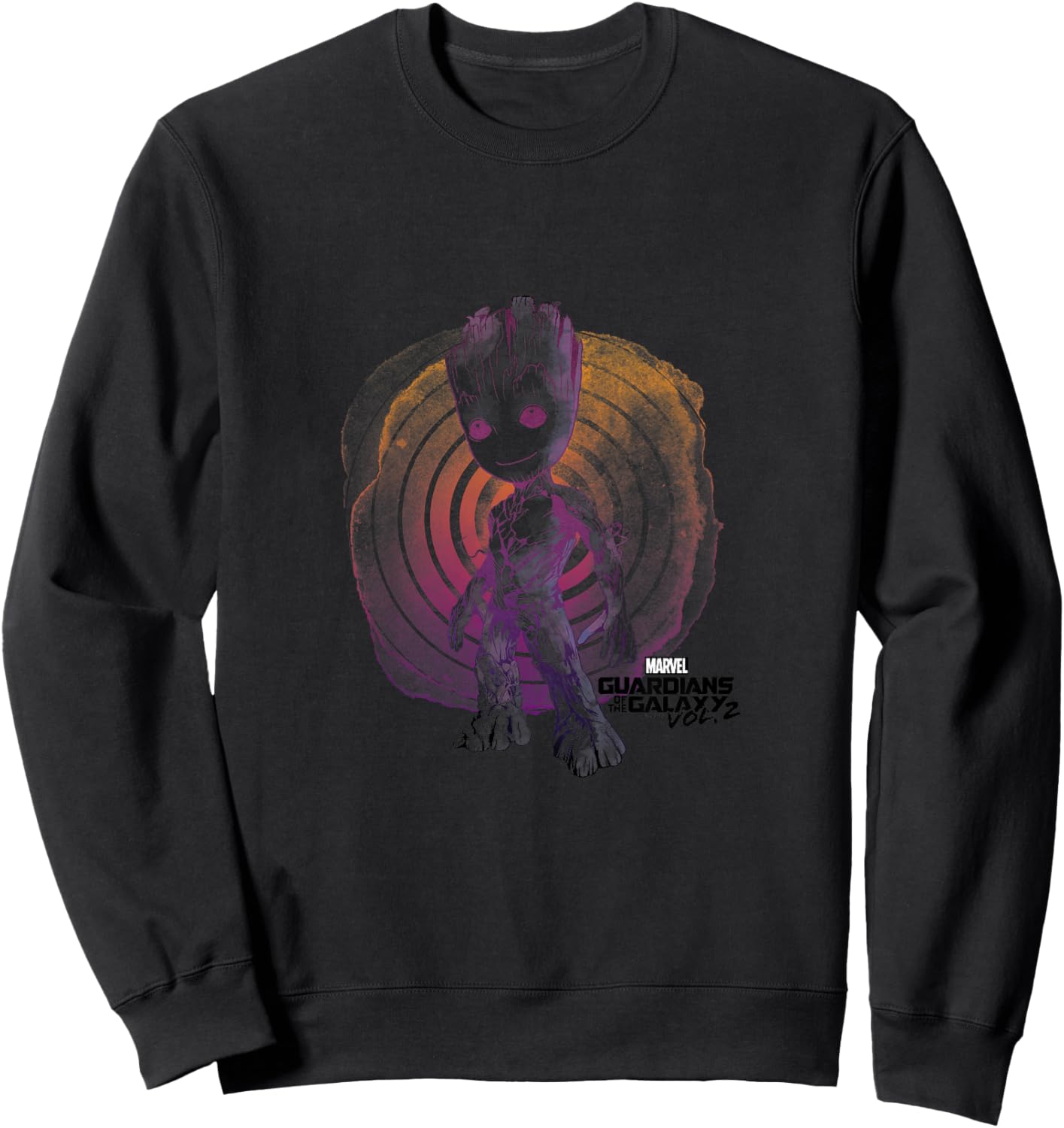 Kids Marvel Guardians of the Galaxy Vol. 2 Watercolor Baby Groot Sweatshirt - Sweatshirt | Black