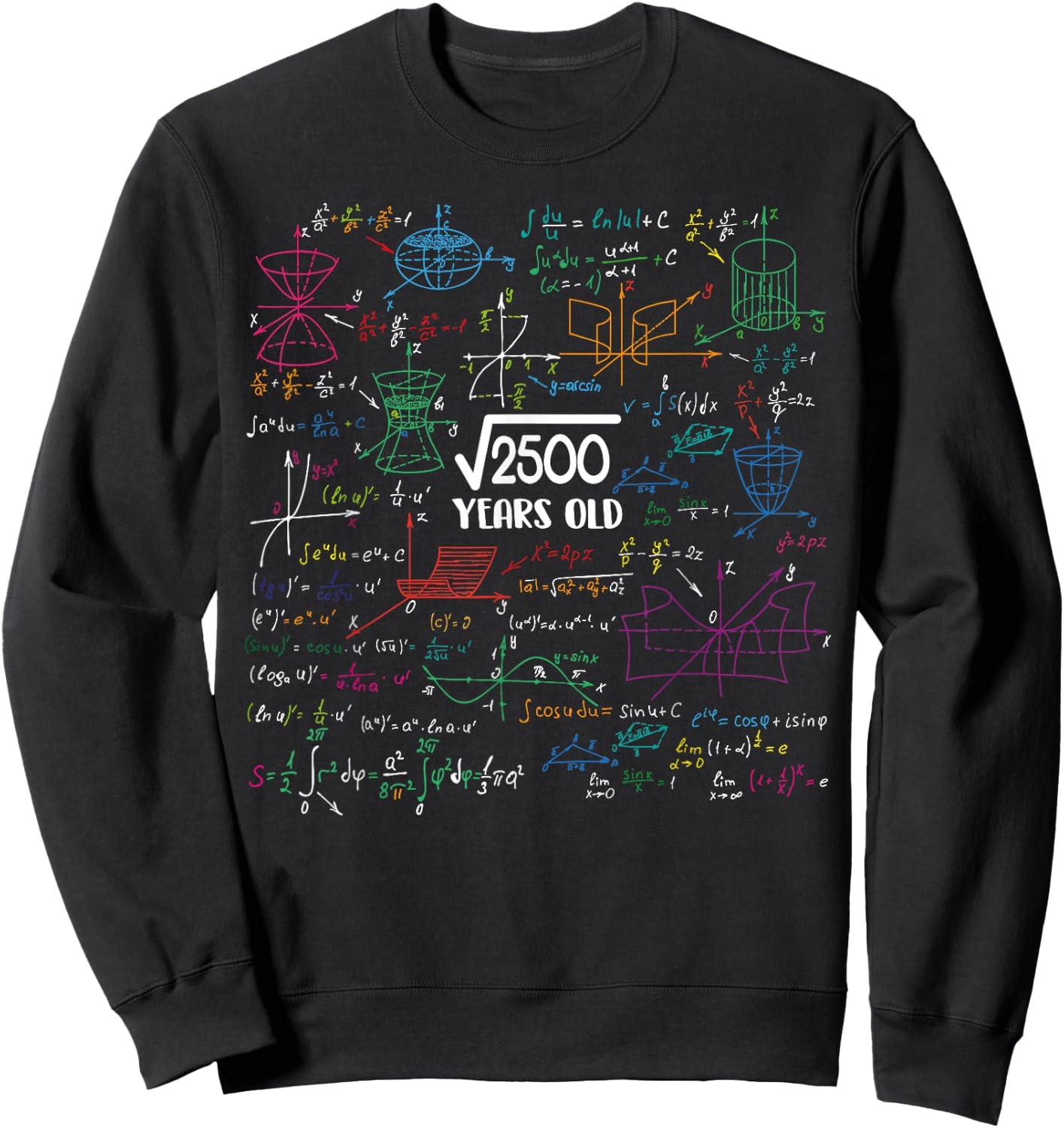 Square Root of 2500 - 50 Year Old Math Lovers 50th Birthday Sweatshirt - Sweatshirt | Black