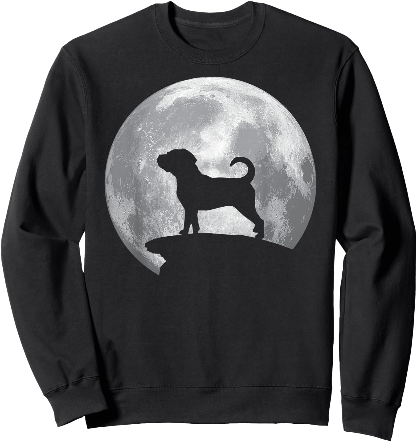CHUG Dog And Moon Vintage Halloween Costume Men Women Kids Sweatshirt - Sweatshirt | Black