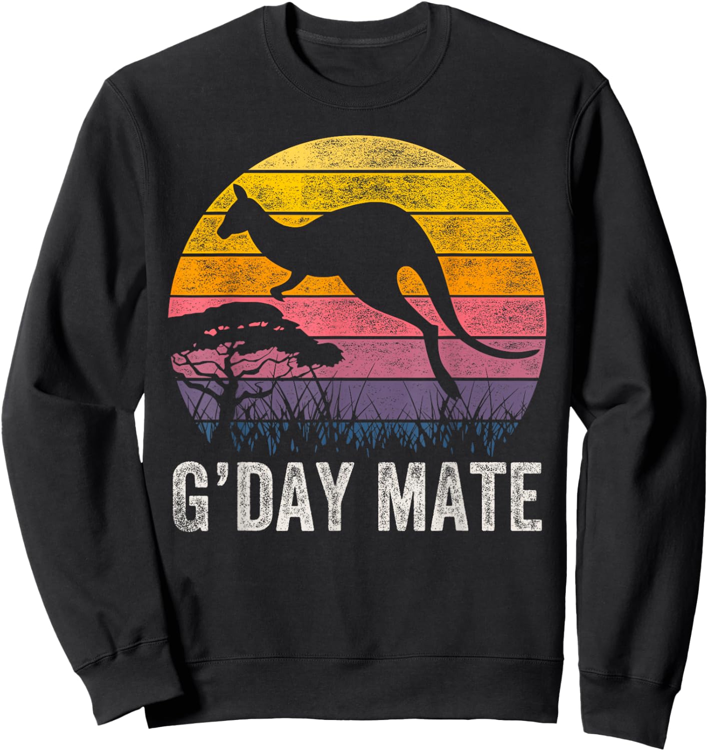 Australia G'Day Mate Shirt Funny Kangaroo Australian Symbol Sweatshirt - Sweatshirt | Black