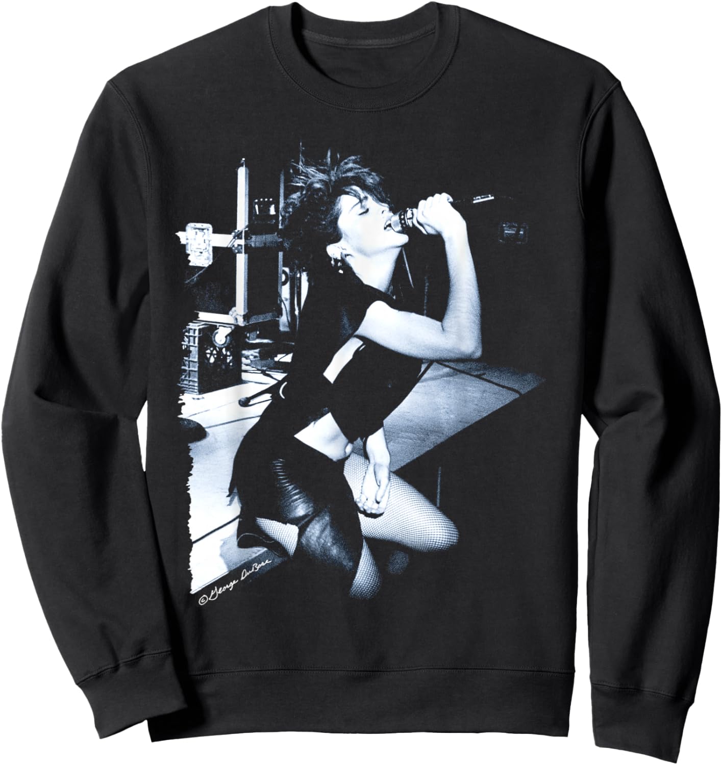 Madonna Early Live Performance B&W Photo By George DuBose Sweatshirt - Sweatshirt | Black