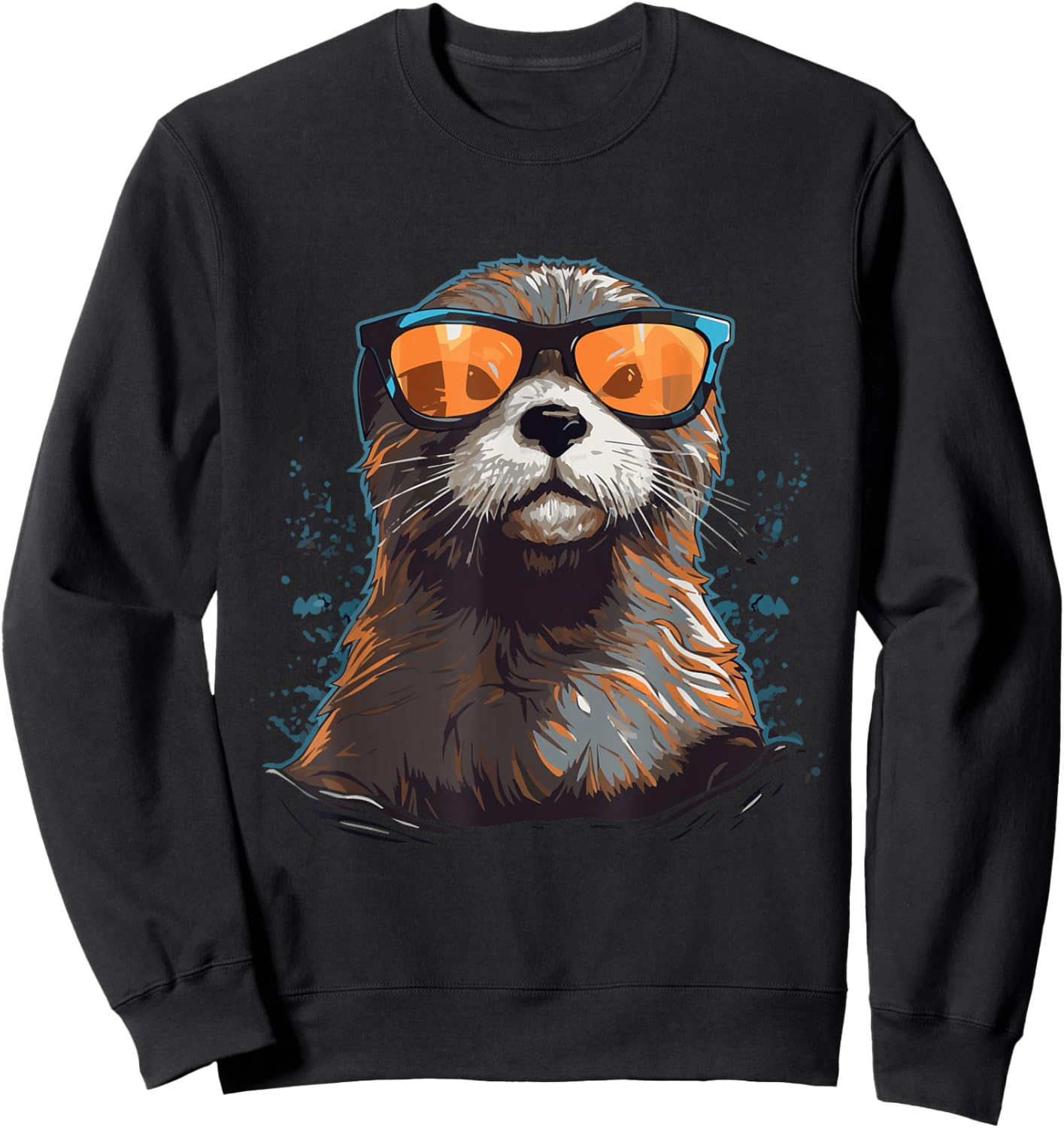 Otter With Sunglasses Sweatshirt - Sweatshirt | Black