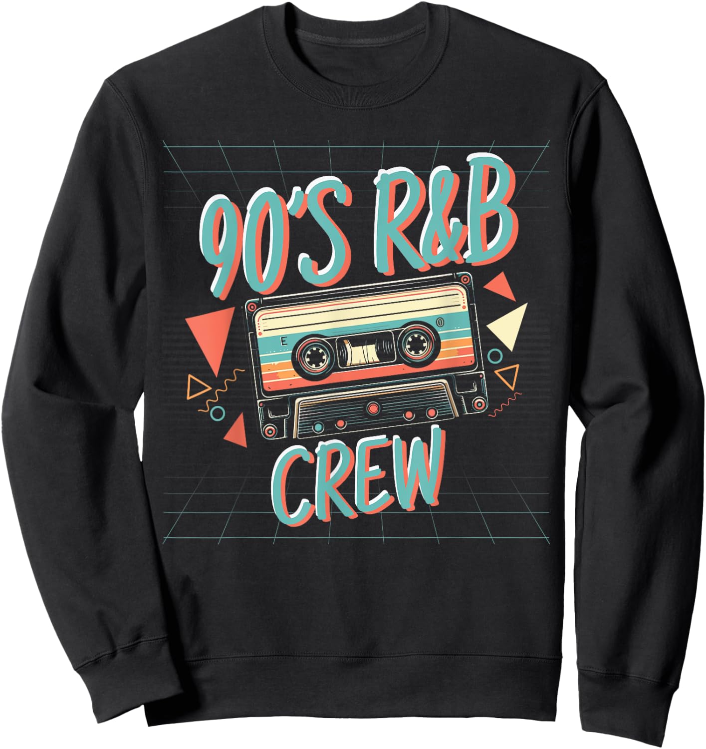 90s R&B Music Lover Crew Sweatshirt - Sweatshirt | Black