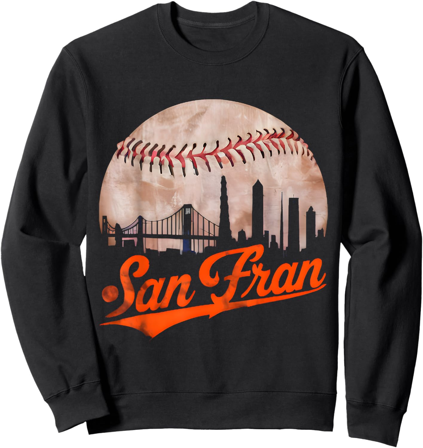 Vintage Distressed San Francisco California, Baseball Lovers Sweatshirt - Sweatshirt | Black