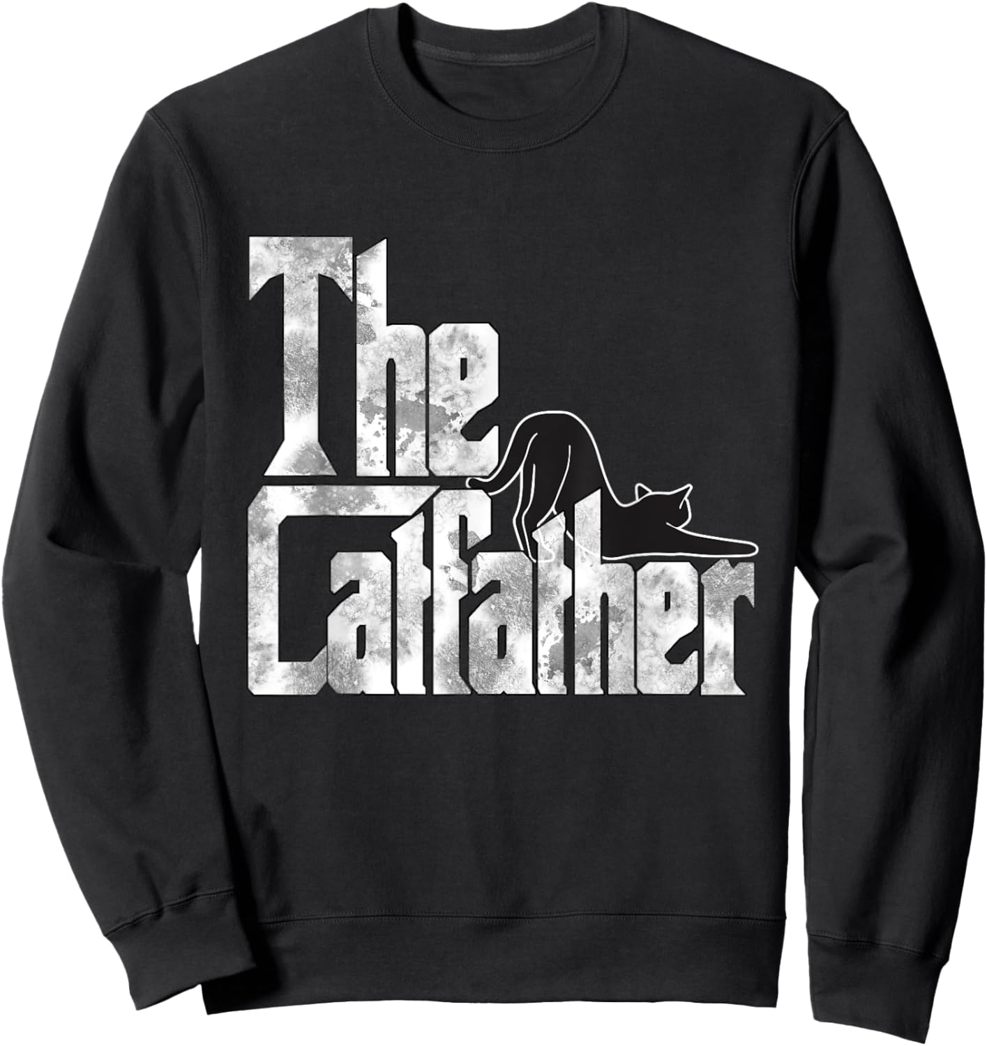 The Catfather Black Cat Father Mafia Whiskers Male Daddy Sweatshirt - Sweatshirt | Black