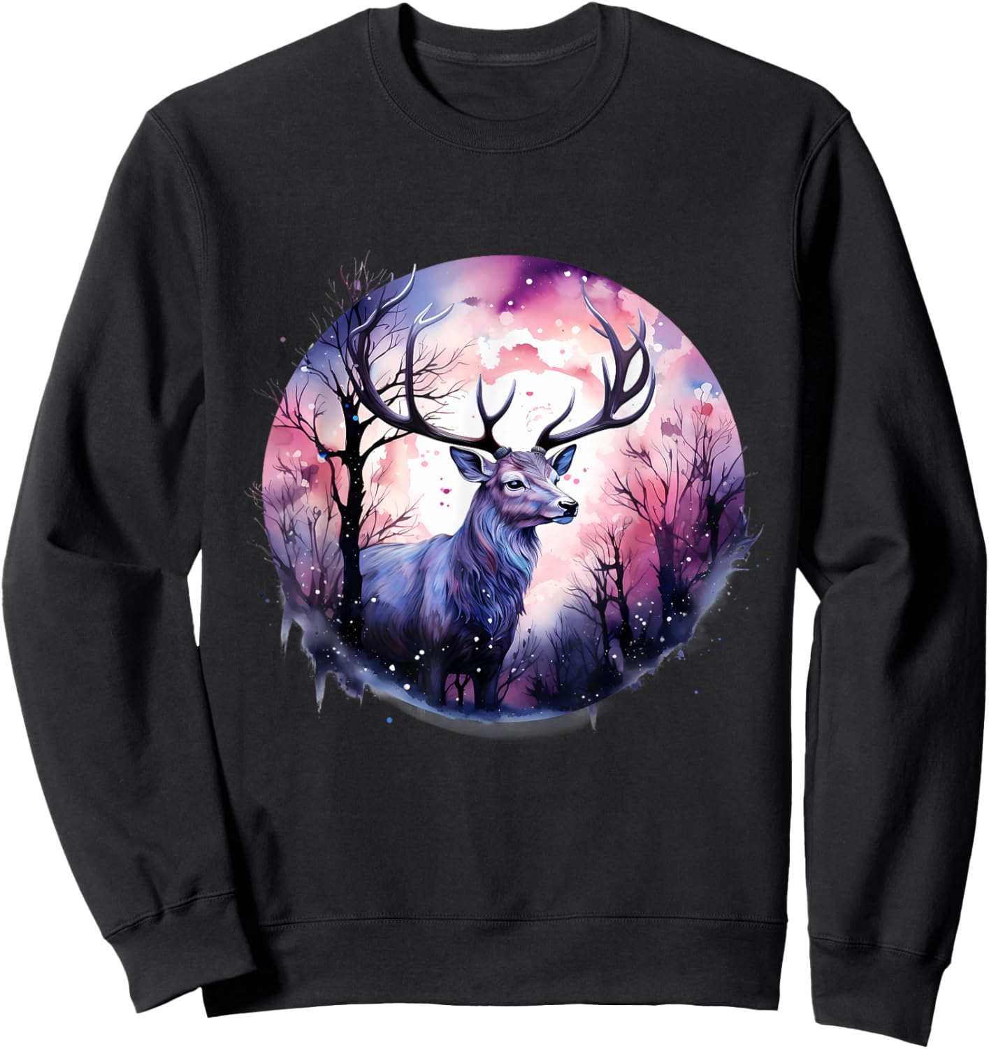 Deer Nature Wildlife Animal Art Artwork Animal Lovers Forest Sweatshirt - Sweatshirt | Black