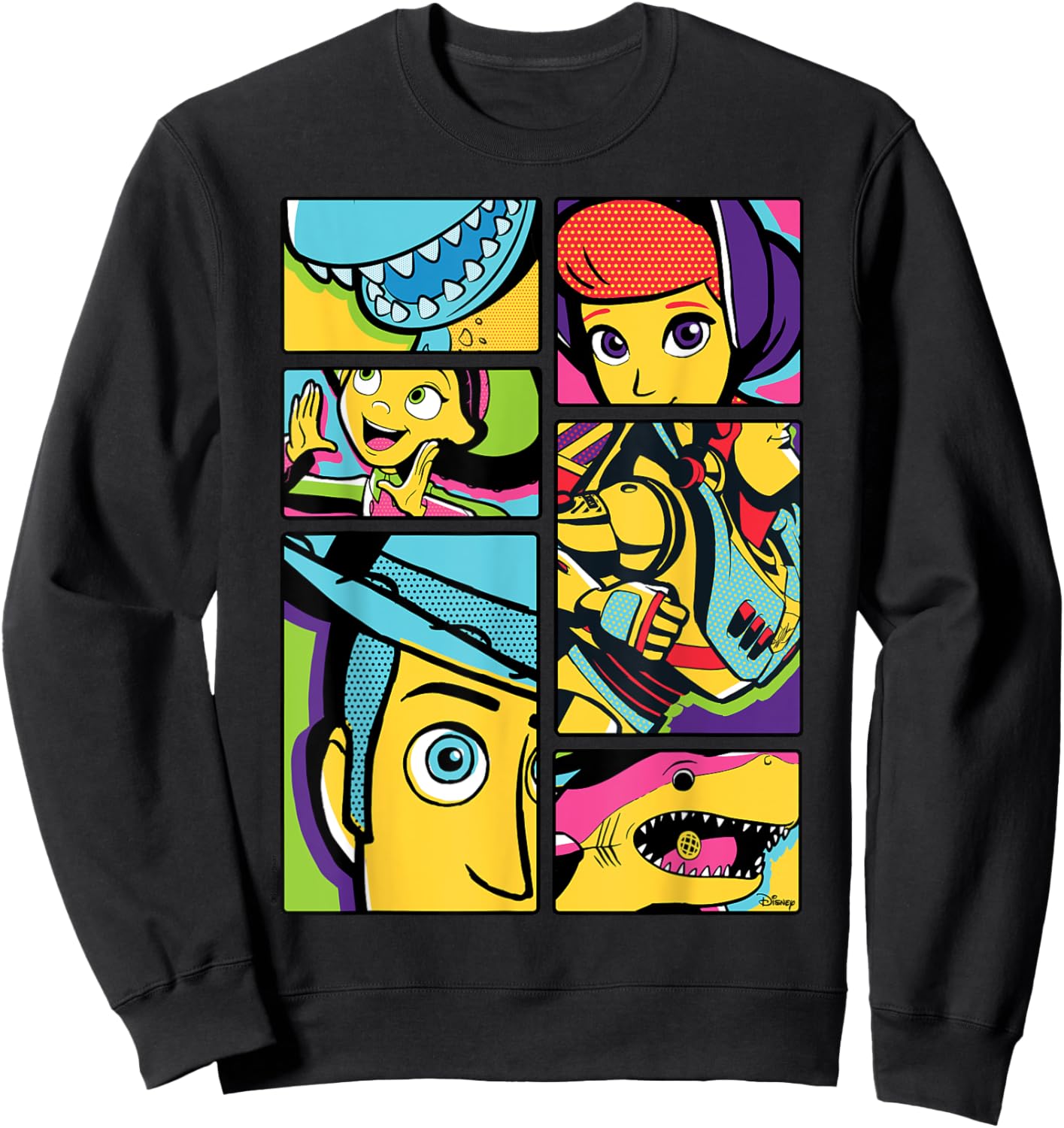 Toy Story - Woody Bo Peep Jessie Buz Lightyear Rex Shark Sweatshirt - Sweatshirt | Black